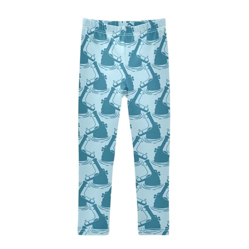 ZZKKO Girls Leggings Hippo Background Toddler Girls Clothes Leggings for Girls Toddler Girls Leggings 3-4T