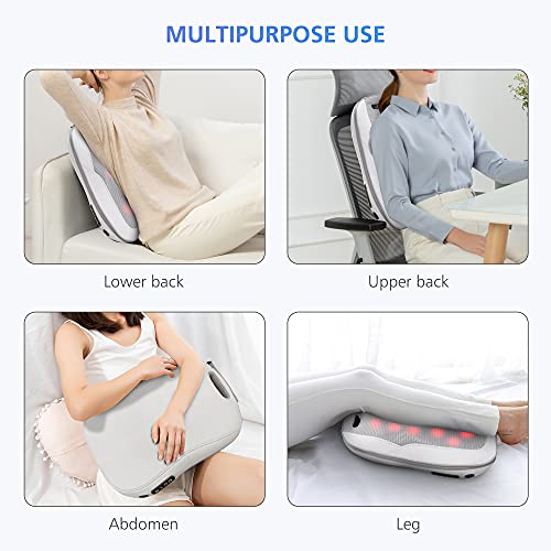 Comfier Shiatsu Back Massager With Heat, Massage Chair Pad, Heated Back Massager Pad For Chair,Portable Chair Massager For Back,Lumbar,Leg, Gifts For Dad,Mom,Carry Handle Design,Beige #TOP6