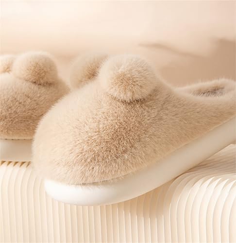 Plush slippers Rabbit ear slippers Warm slippers Men's and women's slippers Slipper Non slip slippers Indoor slippers4