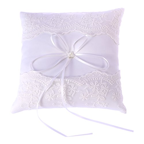 TOYMYTOY Wedding Ring Pillow,Bridal Wedding Ring Cushion for Wedding Decoration,20x20cm