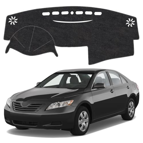 Image of Dash Cover Mat for Toyota Camry 2007 2008 2009 2010 2011 Non-Slip Dashboard Cover Mat Sunshade UV Rays Protector Interior Accessories(Black)