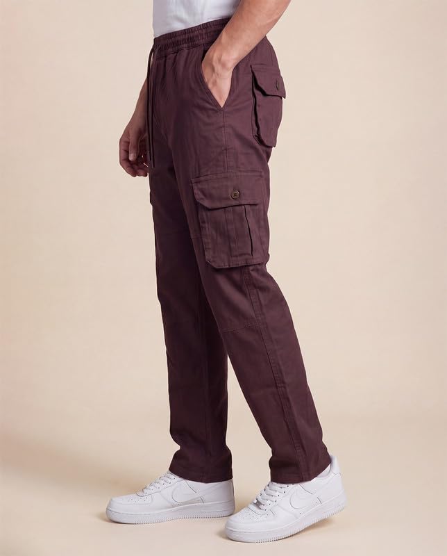 Image of WarriorWorld Men's Cotton Cargo Joggers - Greige