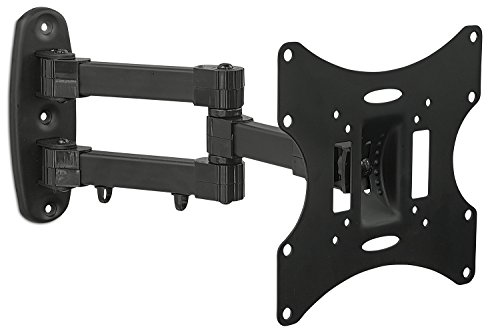 Mount-It! Swivel Full Motion Articulating Tilting TV Wall Mount, Computer Monitor Mount, Corner Bracket for 23-42 inch Screen TV (VESA up to 200x200mm), 66 lb Capacity, Black