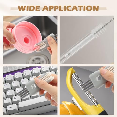 Image of Bottle Brush Set,5-in-1 Water Bottle Cleaner Brush,Long Handle Bottle Cleaning Brush,Straw Brush for Stanley,Removable Nipple Brush,Detail Brush for Cup Lid Gap Cleaning Supplies