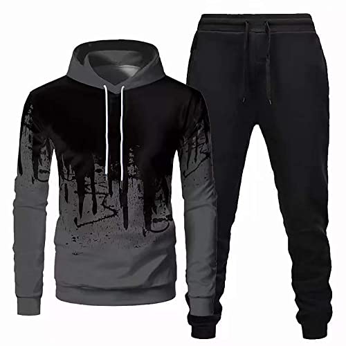 Costume DéContracté à Capuche Homme Combinaison De Fitness Sports Garçon Hommes Printemps Et Automne VêTements De Fitness Jogging Costume De Sport Veste Sweat Et Pantalon Ensemble De Course A10