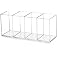 HSYMQ Acrylic Pen Holder 4 Compartments Clear Pencil Holder Organizer Makeup Brush Holder