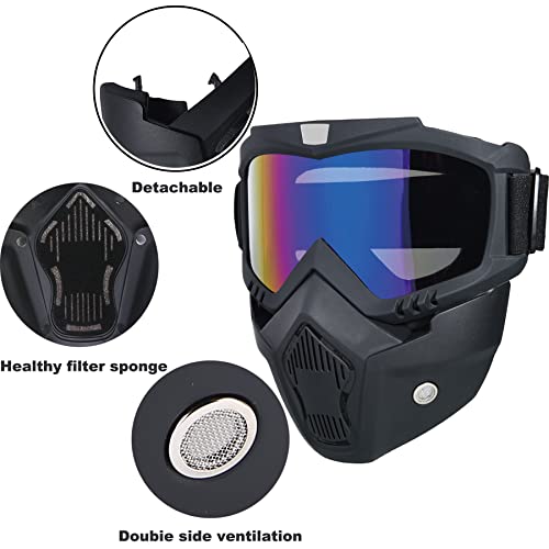 Image of Paintball Mask Anti Fog,Tactical Full Face Mask Ski Mask Goggles Detachable Adjustable,Motorcycle Riding Face Protection
