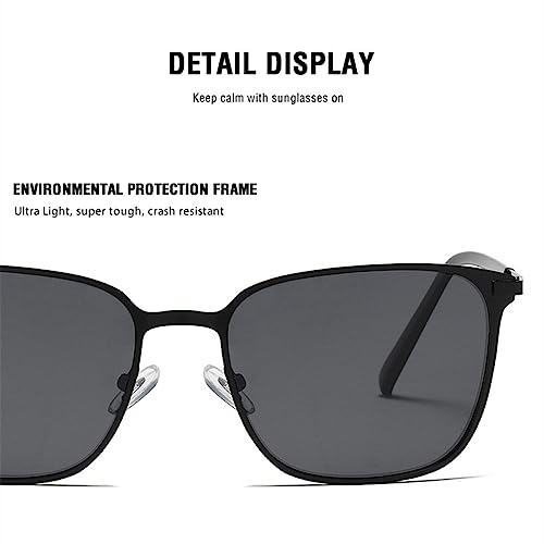 Ultralight Polarized Sunglasses For Men Driving Sun Glasses Women Vintage Metal Square Trend Shades Eyewear2