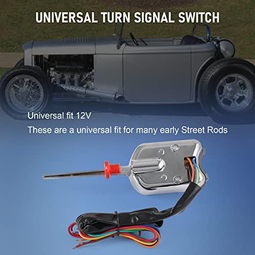 Image of JDMSPEED New Chrome 12V Universal Street Hot Rod Turn Signal Switch Replacement for Ford Buick GM