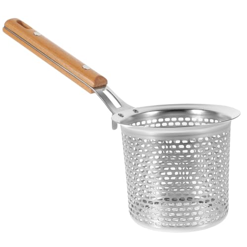 Cabilock colador de acero inoxidable servicio cedazo servidor fideos tamizar bol colador pasta colador arroz fideua filtros británicos coladores para freír cestas de filtro de malla Madera