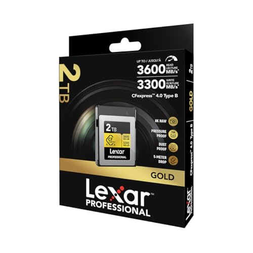 LEXAR Carte CFexpress Pro Gold Type B 4.0 Series 2To 3600R/3300W