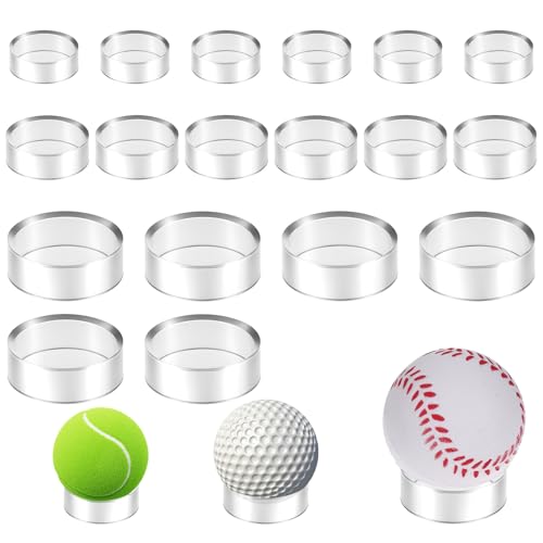 18 Stück Acryl Ringe Ball, 3 Größen Acryl Ballhalter Klar Ring Kugel Kugel Stand Rund Kunststoff Ring Ständer, Rund Display Sockel Staffelei Ballständer Für Golfball Tennis Murmeln Sammlungen Ball