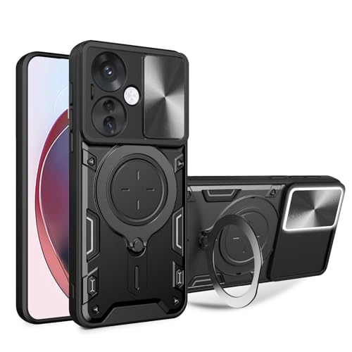 Elubugod Compatible with Oppo F25 Pro 5G Case,Compatible with Oppo Reno 11F 5G Case,with Slide Camera Lens Cover Compatible with Oppo Reno11 F 5G CPH2603 Case Black