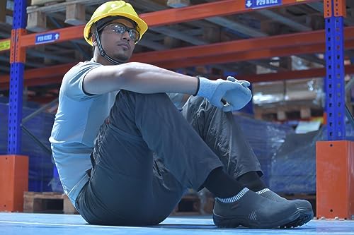 KARAM ISI Marked Flyknit Safety Shoe Slip On | Excellent Grip, Comfort and Slip Resistance | Safety Shoes with Fibre Toe |Grey| FS201FN (FWSAMN) 08