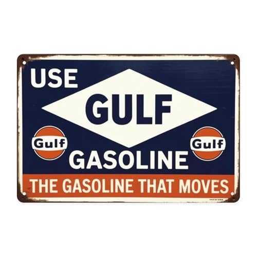 Gulf Gasoline Gulf Tin Sign Vintage Gas And Oil Metal