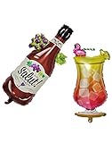 AnnoDeel Red Wine Bottle Cocktail Glass Foil Balloons, Large Size Wine Glass Champagne Red Wine...