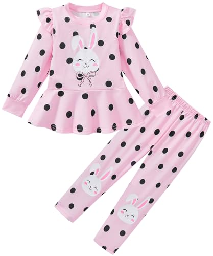 Image of Girls 2 Piece Outfits Toddler Girls Leopard Print T-Shirt and Leggings Set School Outfits Girl Clothes Fall Sets