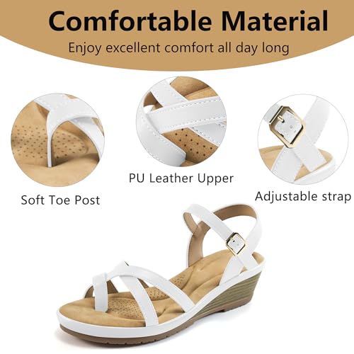 Aomigoct Dressy Womens Wedge Sandals: Comfortable Platform Work Sandals for Women 2025 - Casual Walking Wedding Shoes4