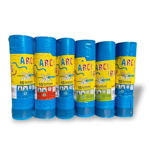 Bolsas de Basura con Asa • 30 Litros con Cierre • Pack de Ahorro 90 Bolsas • Saco Alta Resistencia