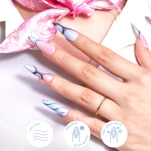 Image of AZUREBEAUTY Nail Polish,Celestial Blue Quick Dry Complete Natural Super Lustrous ,Professional for DIY Manicure and Pedicure at Home | Natural healthy, high glossy finish, professional grade, perfect for home DIY, friendly for nail art beginners