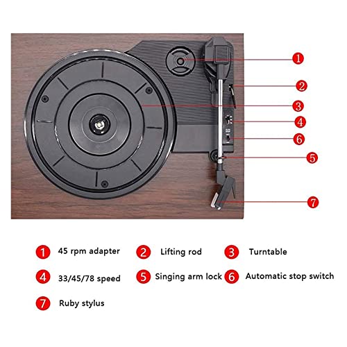 Record Player Turntable with Built-in Bluetooth Receiver 2 Stereo Speakers 3 Speed 3 Size All-in-One Suitcase Record Player for Entertainment and - Les Beatles, Paul McCartney, John Lennon, RIngo Starr, George Harrison Record Player Turntable with Built-in Bluetooth Receiver 2 Stereo Speakers 3 Speed 3 Size All-in-One Suitcase Record Player for Entertainment and – Image 6