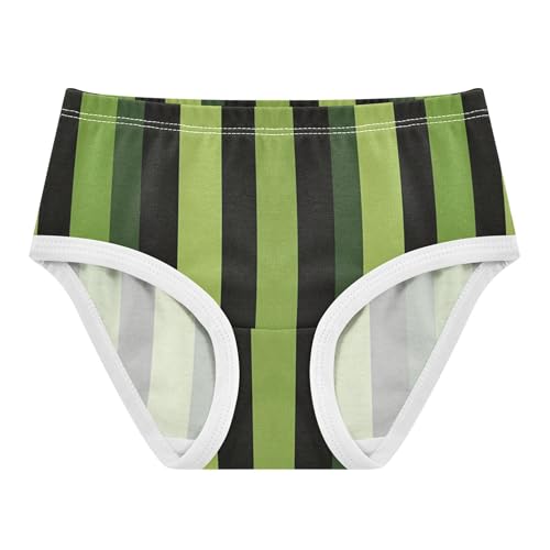 Green Vertical Stripes Panties for Girl Toddler Girls Underwear Cotton Animals Briefs Kids Undies 2t