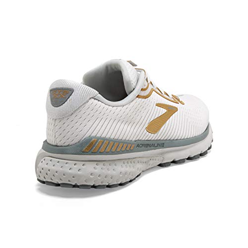 Brooks Brooks Womens Adrenaline GTS 20 Running Shoe - White/Grey/Gold - B - 7.5