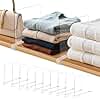 10 Pack Clear Shelf Dividers for Closets, Acrylic Dividers for Shelves, Closet Shelf Divider for Organization,Organizers & Separators for Shelf Storage, Home Closets, Cabinets