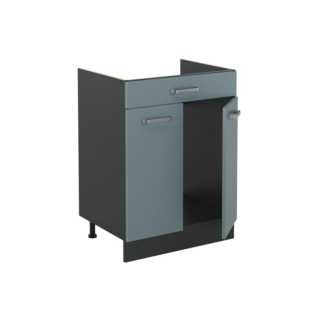 Vicco Szafki kuchenne "R-Line", Niebiesko-szary/Antracyt 60 cm
