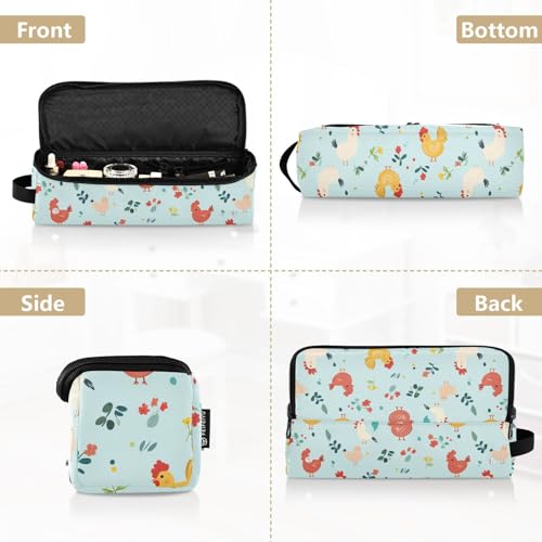 Bolsa de viaje resistente al calor con tapete para planchas y rizadores de cabello Chicken Farm Birds Marble miniatura 5