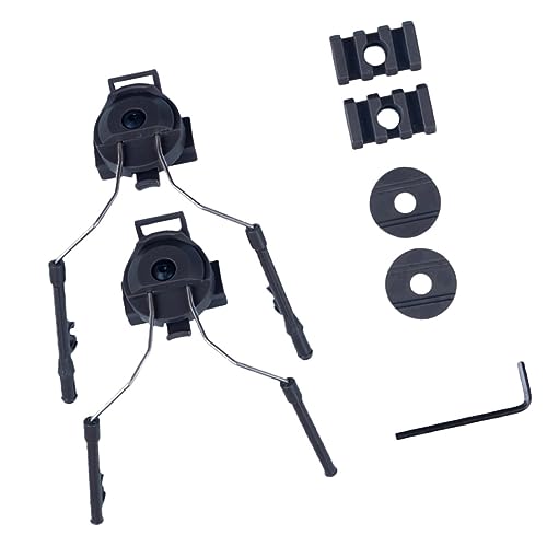 Parliky Fast Helmet Rail Adapter for Headset Black Outdoor Headphone Mount for Use Compatible with Military Fit for Enhanced Comfort