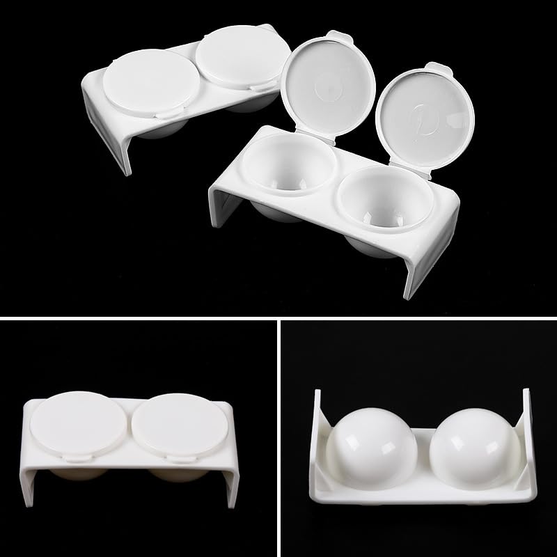 2 Pcs Double Dappen Dish with Lid Plastic Manicure Cup with Sifter Nail Art Acrylic Liquid Powder Dappen Dish Nail Art Sequins Brush Cup Plastic Dappen Cup for Nail Art Manicure Care, White image 5