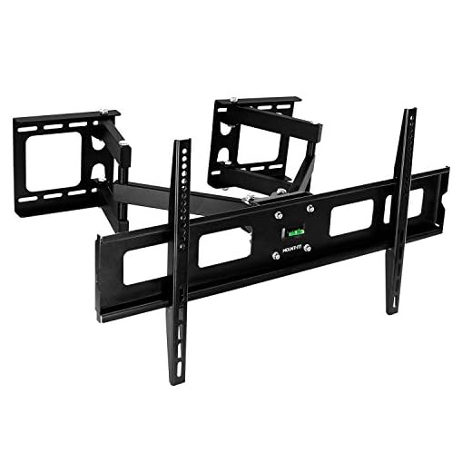 Mount-It! Corner TV Mount | Premium Swivel Full Motion Caddy Corner Wall Bracket for 37-63 inch Flat Panel Screens VESA up to 800x400, 132 lb Capacity, Black