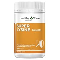 Healthy Care Super Lysine Cold Sore Relief Tablets - Reduce Symptoms of Cold Sores & Promotes Immune Function - Supports Skin Health - Premium Quality Dietary Supplement - 100 Tablets - 1000 mg