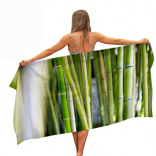 Treer Mikrofaser Handtuch, 3D Bambus Strandtuch, Schnelltrocknendes Handtuch, Reisehandtuch Leicht, Microfaser Badetuch Groß, Microfaser Handtücher (Bambusrohr,150x180cm)