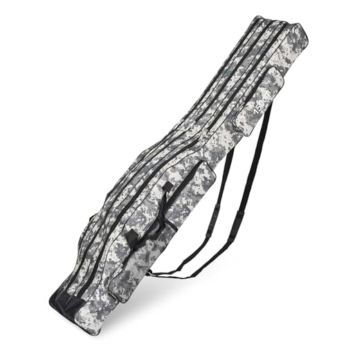 Dokeno Rutentasche 150 cm 3 Schicht Angeltasche Tragbare Angelrutentasche Wasserdicht Rod Case Angelkoffer Futteral mit Tragegurt für Angelruten, Kescher, Rutenhalter und Angelrute Werkzeuge