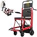 VOCIC AY04 - Scaletta elettrica pieghevole con catena in gomma, per sedie a rotelle fino a 220 kg, sollevamento scale mediche con luce LED per disabili (rosso)