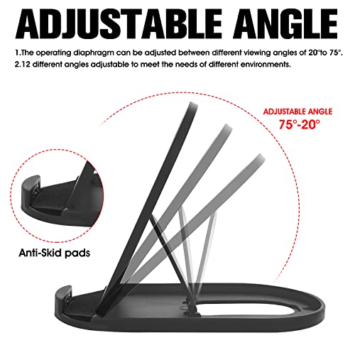 TIESOME 6 supporti pieghevoli per telefono cellulare, universale, a forma ovale, portatile, regolabile, compatibile con tablet, smartphone, Kindle (3 nero, 3 bianco) - Image 4