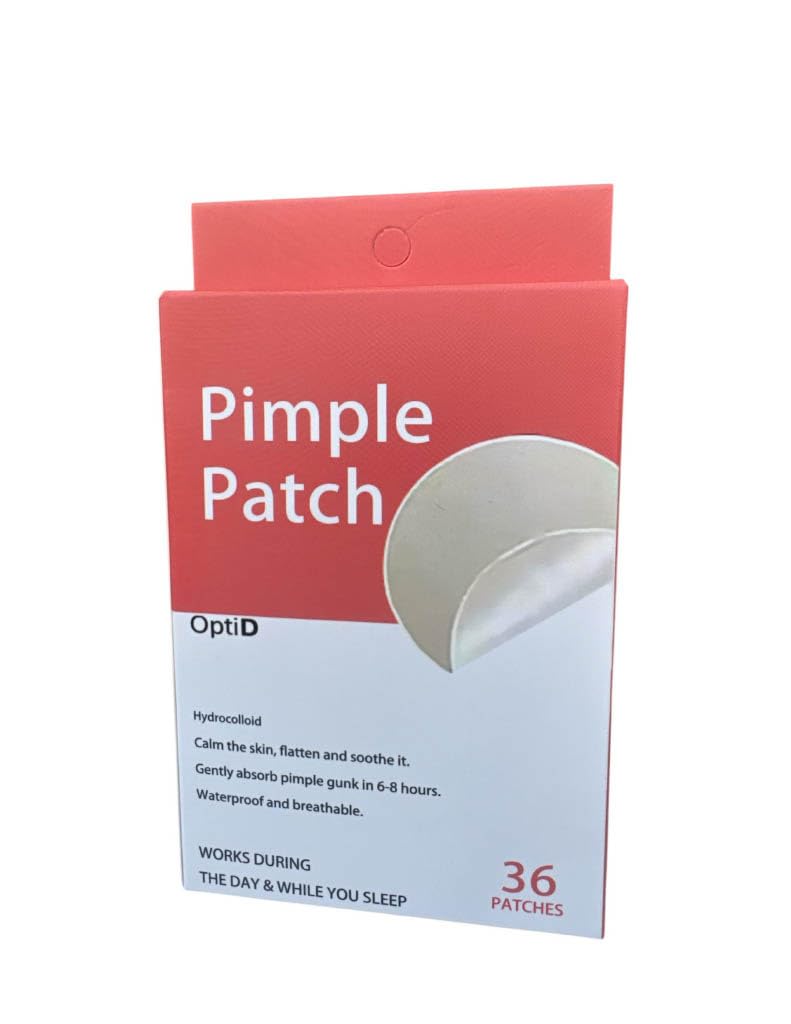 OptiD Pimple Patch, Hydrocolloid Acne Pimple Patches for Zits and Blemishes in Face and Skin, Waterproof and Breathable, Works Day and Night (36 Count)