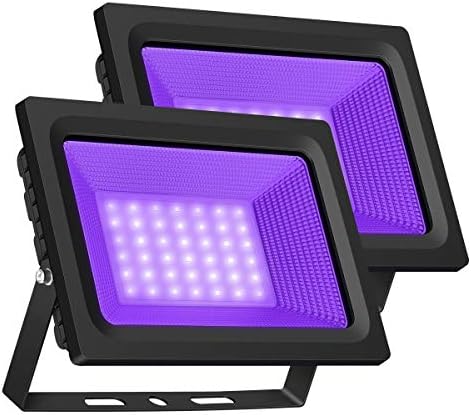 UV Black Light, Gianor 50W UV LED Flood Light Bulb Outdoor, IP66 Waterproof Disco Blacklights for Fishing/Aquarium/Curing, Body Paint, Fluorescent Poster, Neon Glow, Stage Lighting