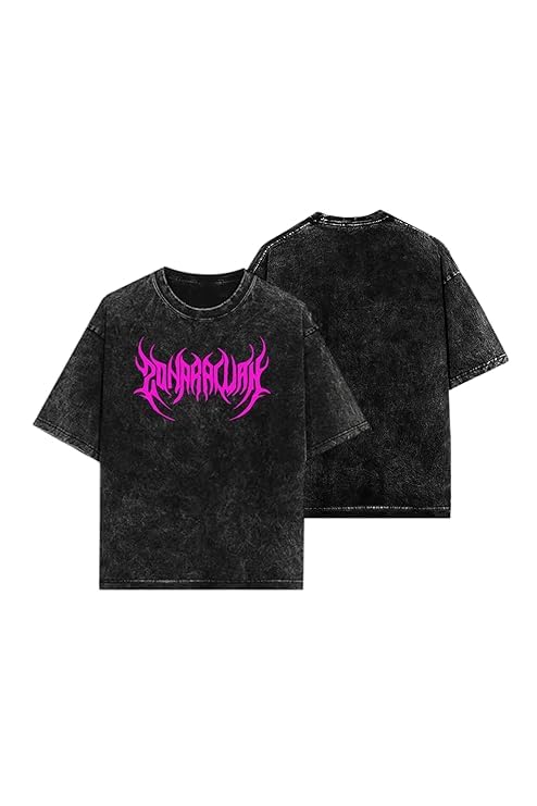Acid Wash Dragon Printed Oversized T-Shirt, Black, Acid Wash, Graphic Print, Streetwear Style-image-11