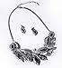 Fenni Jewelry Vintage Statement Jewelry Set Leaf Floral Bohemian Boho Statement Necklace Earring Set Crystal Fashion Costume Jewelry (Blue)