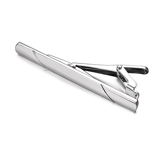 Image of Yoursfs Classic Slash Tie Clips for Men Regular Tie Bar Stainless Steel Tie Clip for Formal Occasions Wedding Anniversary Business
