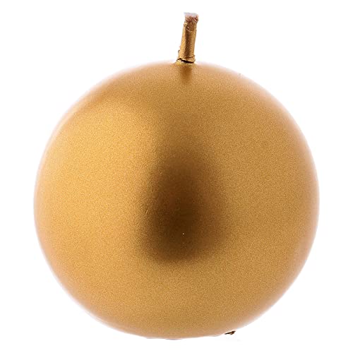 Holyart Christmas Candle in Wax, Golden diam. 6 cm