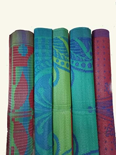 Indoor Outdoor Plastic Chatai|Floor Plastic Mat|Perfect for Home, Outdoor, Balcony, Living Room, Floor Sitting, Yoga (Multicolor, Size : 6 Feet X 4 Feet, Pack of 1)