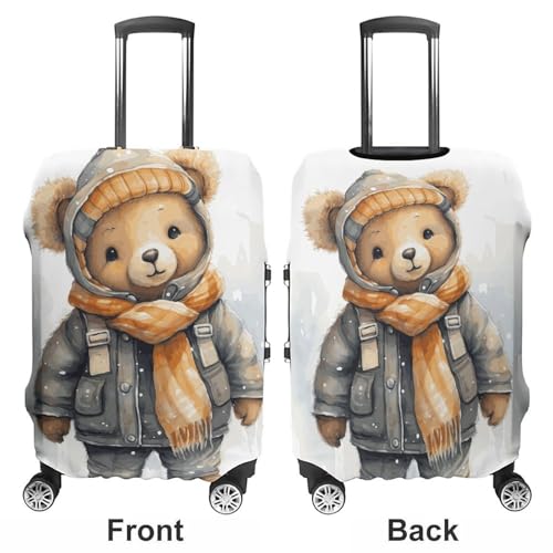Cute Bear Printed Luggage Cover Protector, Fits 18-32 Inch Luggage3