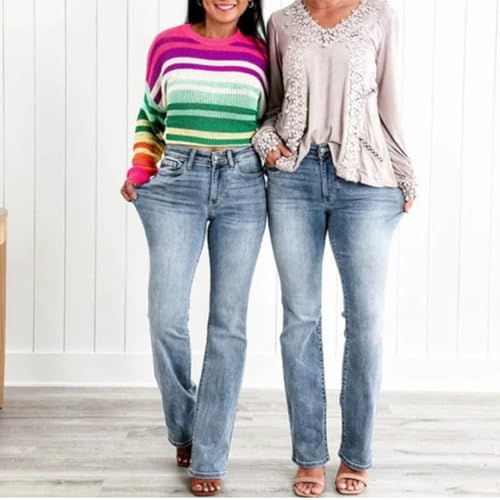 Mid Rise Button Fly Bootcut Jeans Trendy Classic Vintage Jeans Stretchy Jeans for Women3