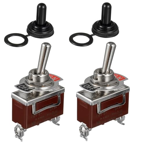 GVSS 2 Pièces Interrupteur à Bascule 220V Bipolaire 2 Positions 15A, Interrupteur 220V 2 Positions,Interrupteur 12V Bipolaire en Métal,avec Capuchon...