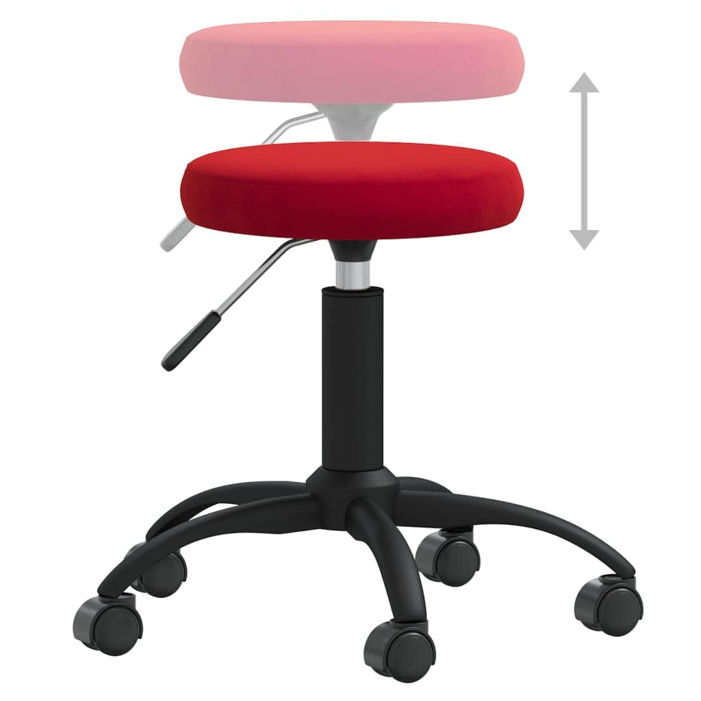 Chaise de bureau pivotante avec housse en velours rouge bordeaux, chaise pivotante ergonomique avec ressort à gaz, roulettes et cadre en acier, idéale pour le bureau à domicile, chaise de