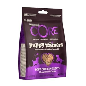Wellness CORE Puppy Trainers, 170g, Chicken & Carrots, Soft Puppy Treats for All Breeds, All-Natural, Grain-Free, High Meat Content, Protein-Rich, Ideal Size for Training
